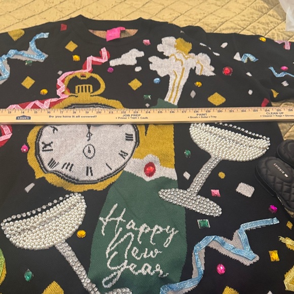 QUEEN OF SPARKLES  Colorful HOLIDAY Sweater - Picture 6 of 8